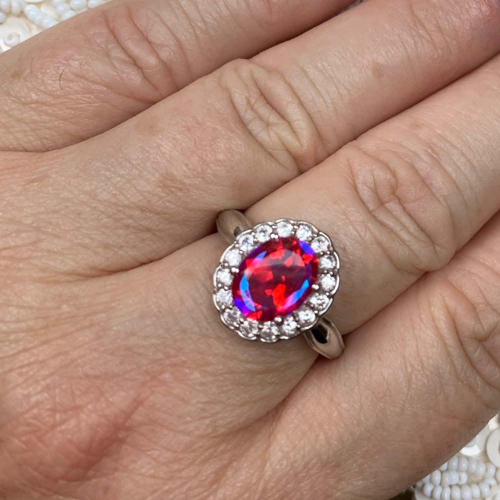 🌺Volcanic Quartz Halo Ring🌺
